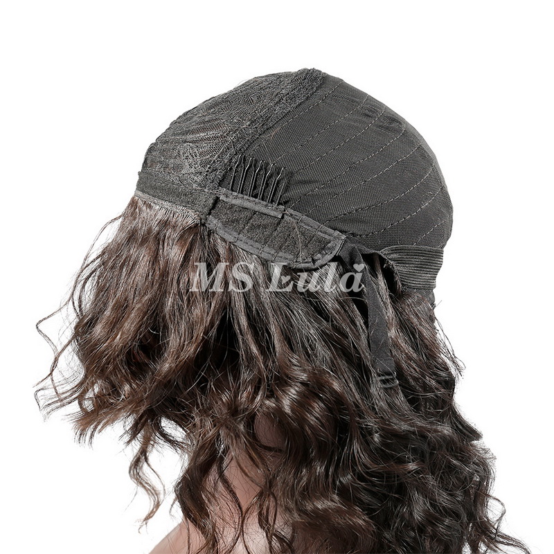 Human Hair Loose Body Wave Machine-made Bob Wig With Bangs - 图片 8